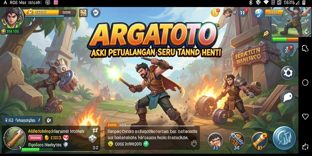 Tampilan gameplay ARGATOTO yang seru dengan aksi mendebarkan.