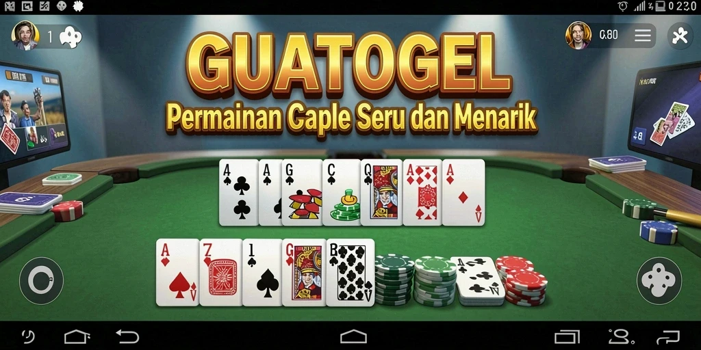 Screenshot gameplay GUATOGEL menampilkan momen seru permainan Gaple.
