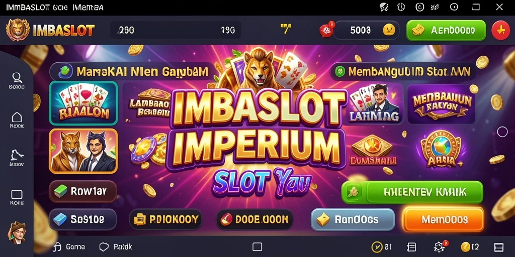 Tampilan gameplay IMBASLOT dengan mesin slot yang berwarna-warni.