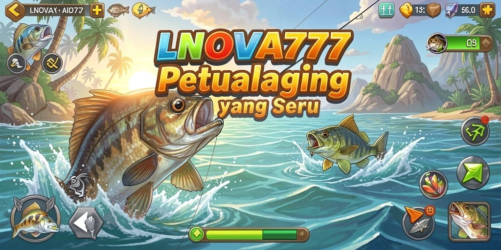 Tampilan gameplay LNOVA777 yang menampilkan suasana memancing yang seru.