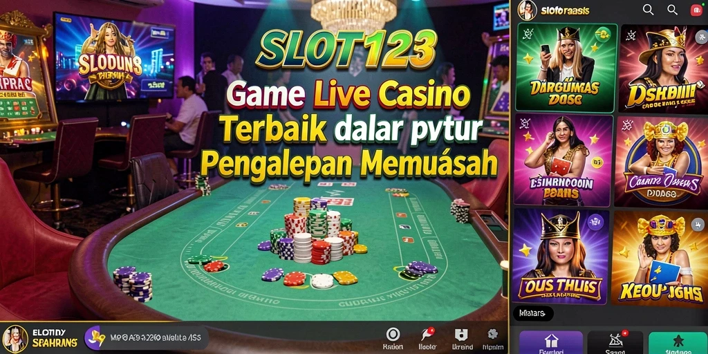 Screenshot dari gameplay Live Casino yang menunjukkan interaksi dengan dealer.